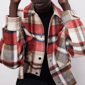 Zara Plaid Cropped Jacket | Size XS